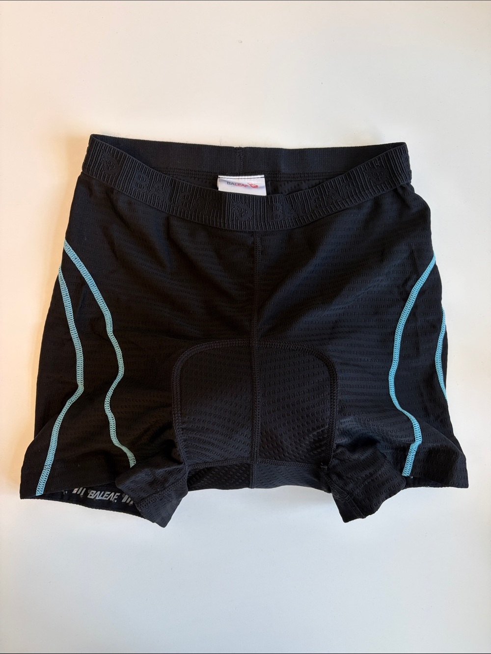 NWT Baleaf Black Cycling Shorts with Light Blue Piping